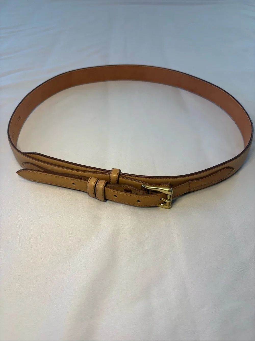 SAS Genuine Leather Belt in Tan with Dark Edge 40 Brass Buckle